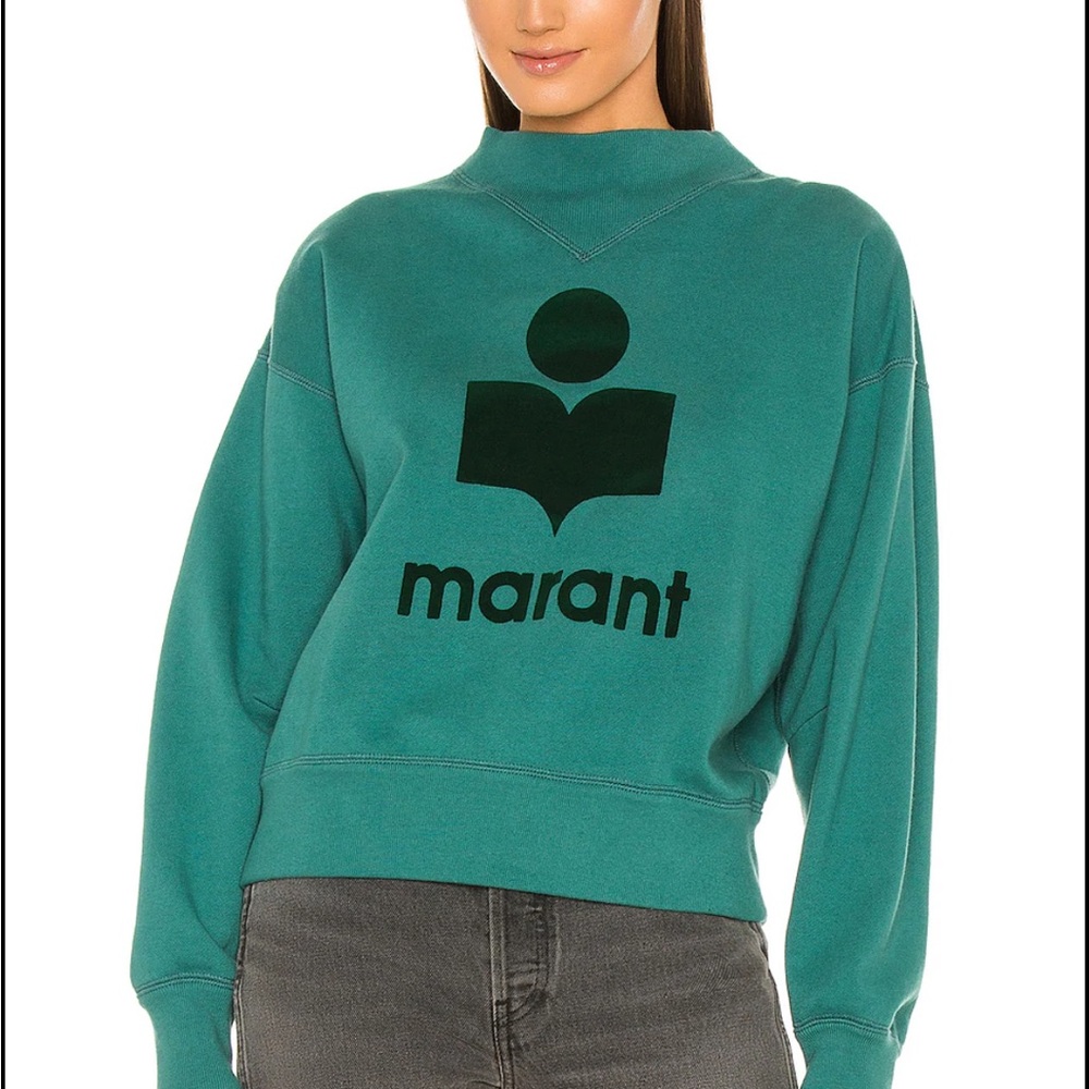 Moss green Isabel Marant Etoile sweatshirt with mock neck